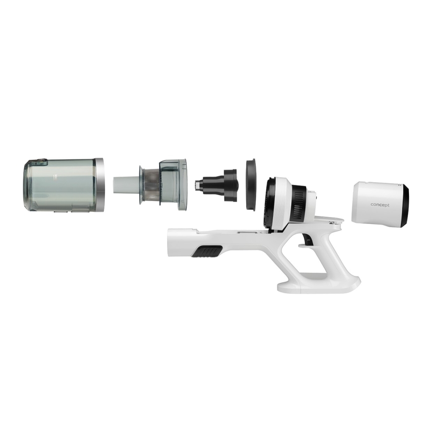 Concept VP6125 - 2-in-1 steel- en handstofzuiger ICONIC Comfort Telescope 400W/29,6V 2000 mAh wit