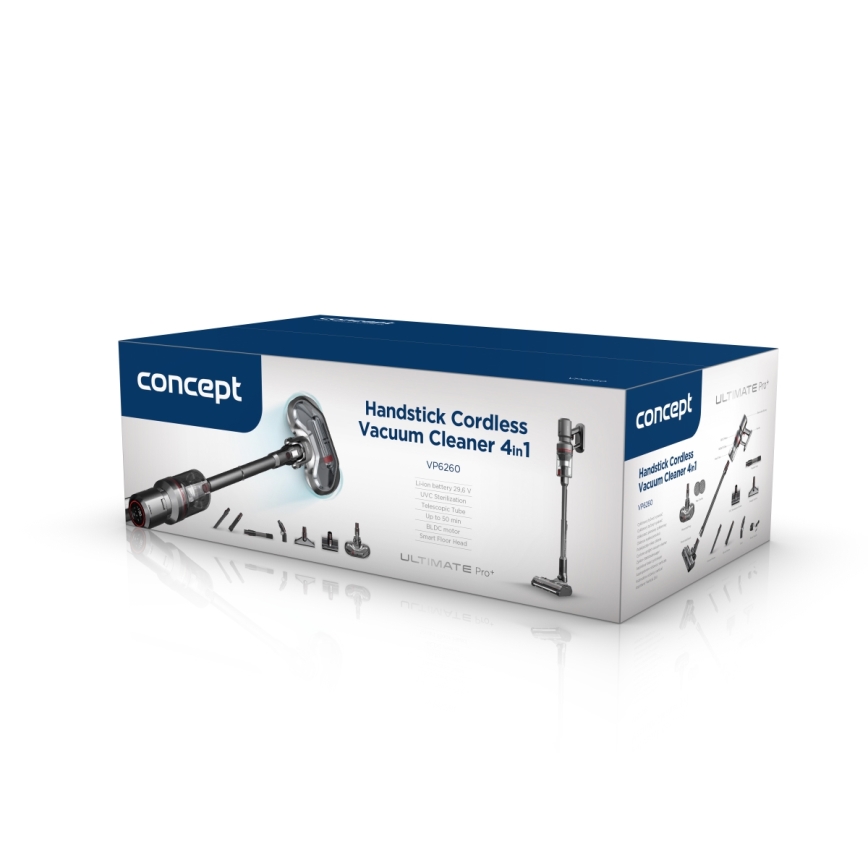 Concept VP6260 - 4-in-1 steelstofzuiger ULTIMATE PRO+ 500W/29,6V 2200 mAh zwart
