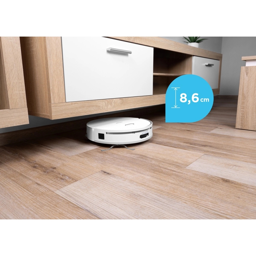 Concept VR4050 - Slimme 2-in-1 robotstofzuiger met dweil OPTIMUS AQUA PRO LASER 3D 600W/230V 5200 mAh Wi-Fi wit