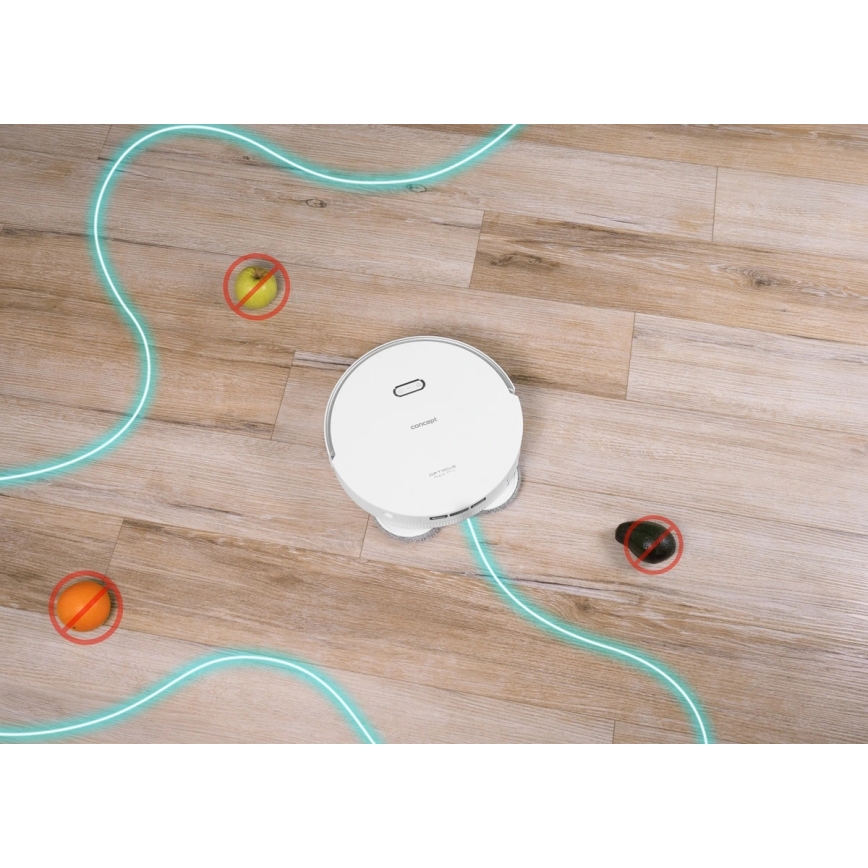 Concept VR4050 - Slimme 2-in-1 robotstofzuiger met dweil OPTIMUS AQUA PRO LASER 3D 600W/230V 5200 mAh Wi-Fi wit