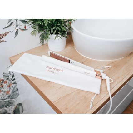 Concept VZ2110 - Stijltang GLAM STYLE 48W/230V wit/roségoud