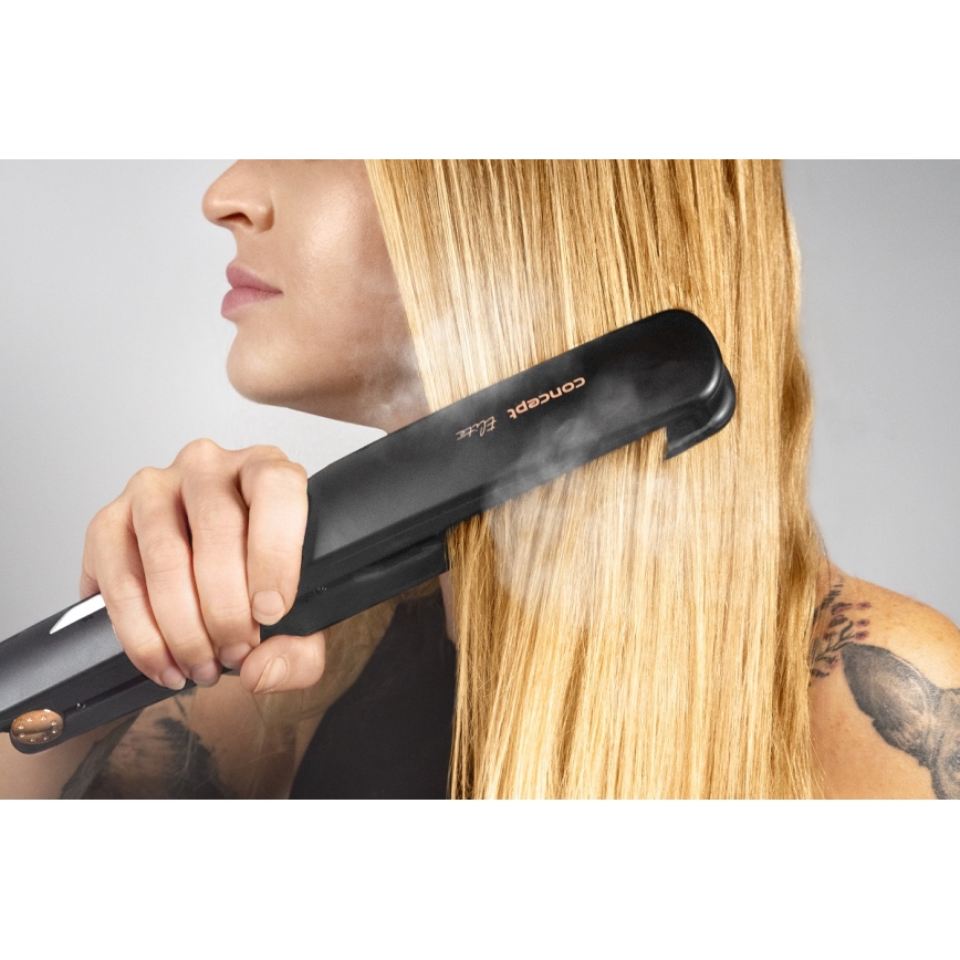 Concept VZ6010 - Stoom stijltang met LED-display ELITE STEAM BOOST 54W/230V zwart