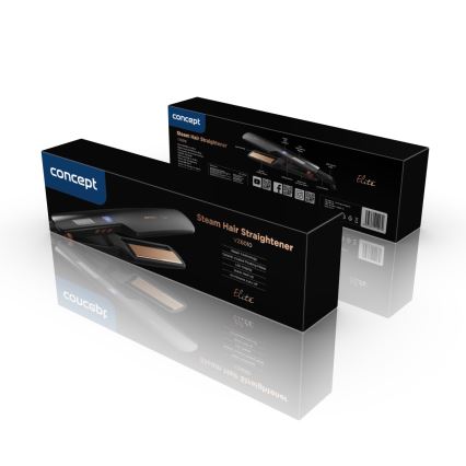 Concept VZ6010 - Stoom stijltang met LED-display ELITE STEAM BOOST 54W/230V zwart