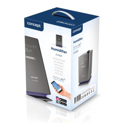 Concept ZV2021- Luchtbevochtiger met aromadiffuser PERFECT AIR SMART 4,6 l 110W/230V Wi‑Fi antraciet + afstandsbediening