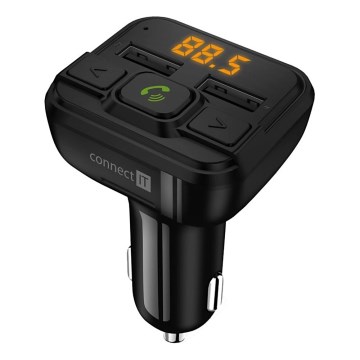 CONNECT IT CCC-8600-BK - FM-autozender met handsfreefunctie zwart