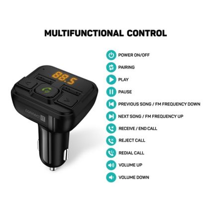 CONNECT IT CCC-8600-BK - FM-autozender met handsfreefunctie zwart