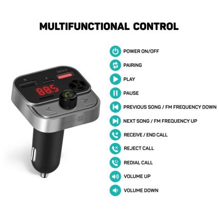 CONNECT IT CCC-8900-AN - FM-autozender met handsfreefunctie zwart/zilver
