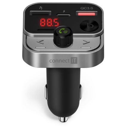 CONNECT IT CCC-8900-AN - FM-autozender met handsfreefunctie zwart/zilver