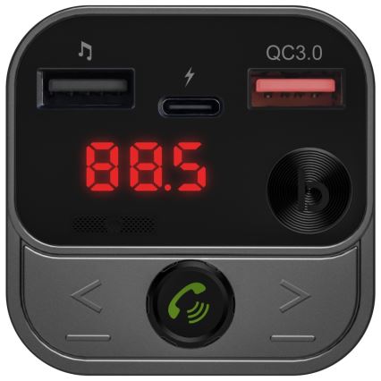 CONNECT IT CCC-8900-AN - FM-autozender met handsfreefunctie zwart/zilver
