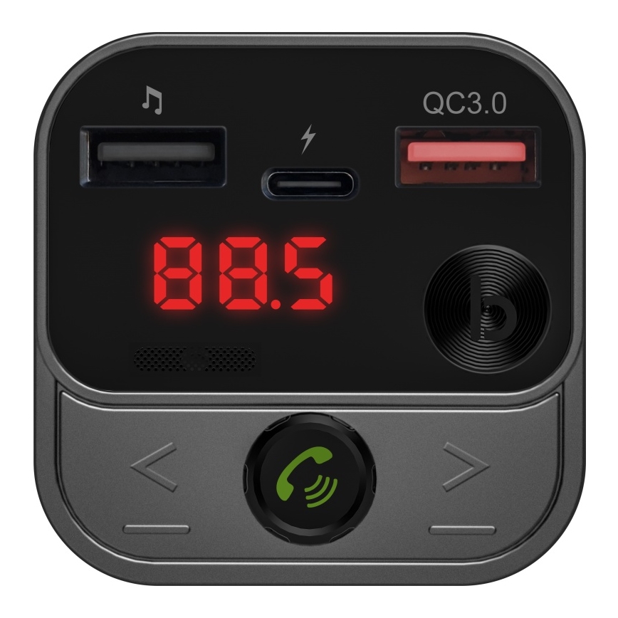 CONNECT IT CCC-8900-AN - FM-autozender met handsfreefunctie zwart/zilver