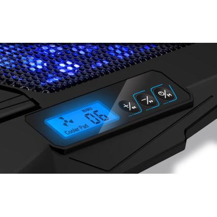 CONNECT IT CCP-2200-BK - Koelpad voor laptop 4x ventilator 2xUSB zwart//blauw