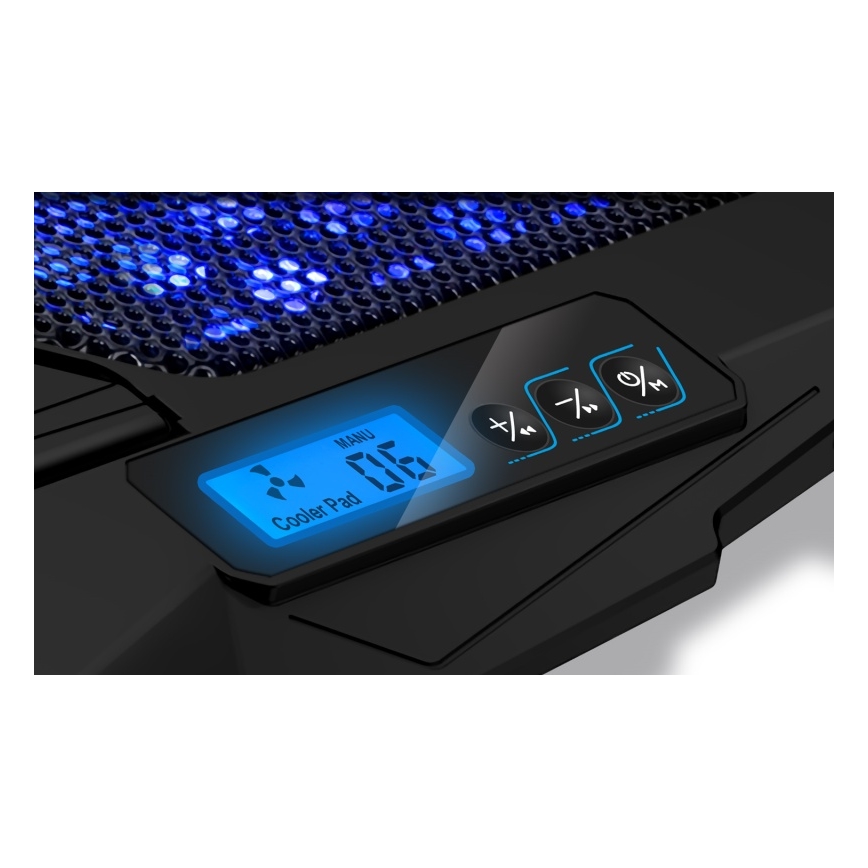 CONNECT IT CCP-2200-BK - Koelpad voor laptop 4x ventilator 2xUSB zwart//blauw