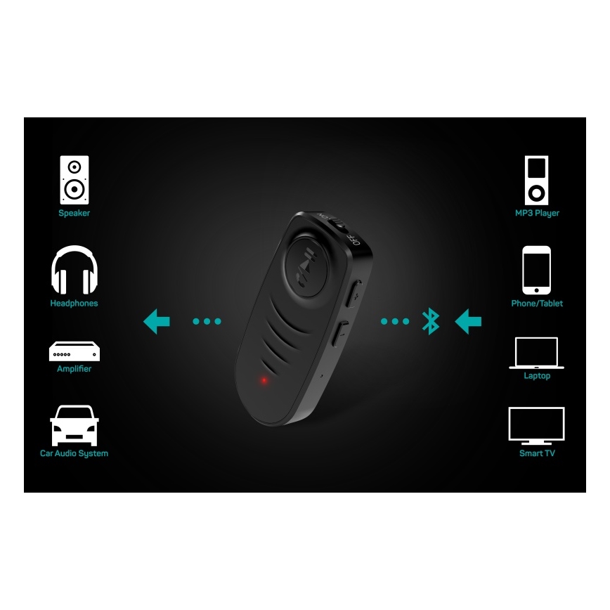 CONNECT IT CFF-4050-BK - Bluetooth audio ontvanger AUX 110 mAh