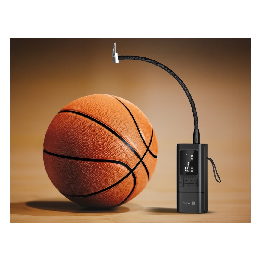 CONNECT IT CFF-4500-BK - Digitale draagbare compressor AirFlow 80W/6000 mAh zwart