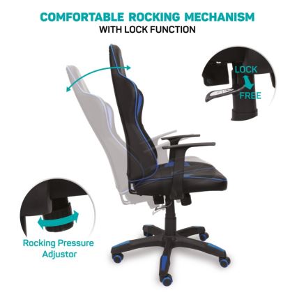 CONNECT IT CGC-0700-BL - Gaming stoel LeMans Pro zwart/blauw