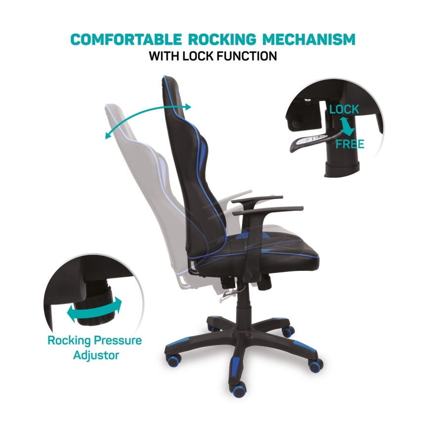 CONNECT IT CGC-0700-BL - Gaming stoel LeMans Pro zwart/blauw