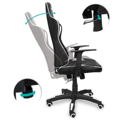 CONNECT IT CGC-0700-WH - Gaming stoel LeMans Pro zwart/wit