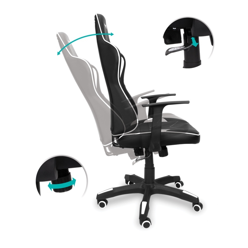 CONNECT IT CGC-0700-WH - Gaming stoel LeMans Pro zwart/wit