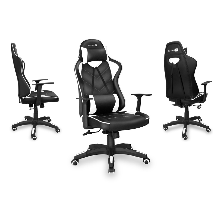 CONNECT IT CGC-0700-WH - Gaming stoel LeMans Pro zwart/wit