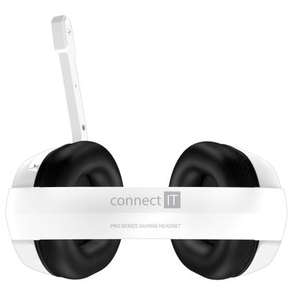 CONNECT IT CHP-3595-WH - LED RGB Bedrade gaming-koptelefoons met een microfoon wit/zwart