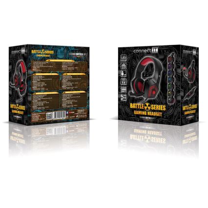 CONNECT IT CHP-5500-RD - LED Bedrade gaming-koptelefoons met een microfoon zwart/rood