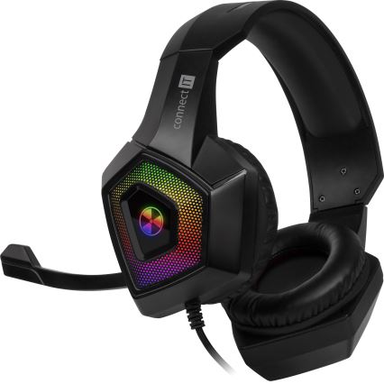 CONNECT IT CHP-5600-BK - LED RGB Bedrade gaming-koptelefoons met een microfoon zwart
