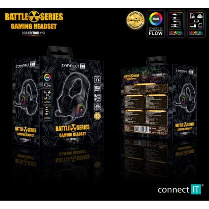CONNECT IT CHP-5600-BK - LED RGB Bedrade gaming-koptelefoons met een microfoon zwart