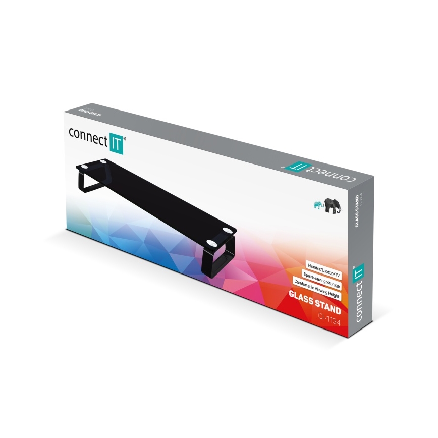 CONNECT IT CI-1134 - Multifunctioneel glazen voet zwart
