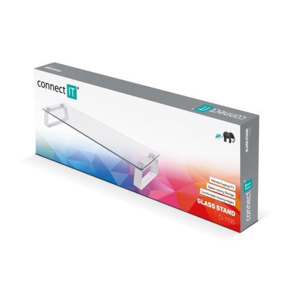 CONNECT IT CI-1135 - Multifunctioneel glazen voet doorzichtig/wit