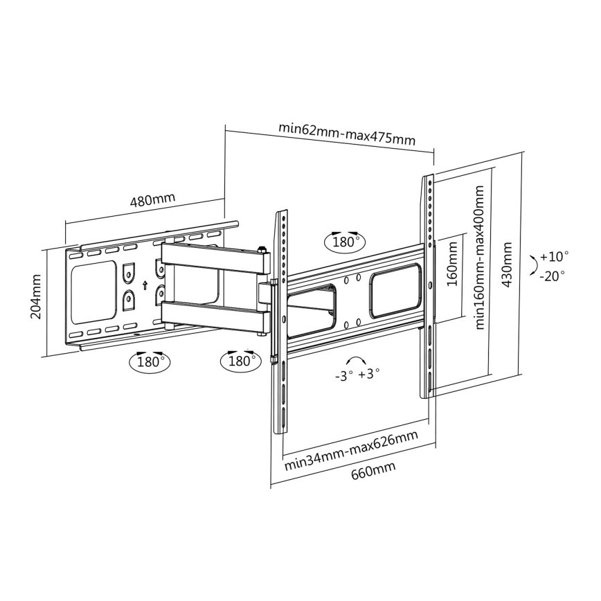 CONNECT IT CI-787 - Wandhouder voor TV 37-70” wit