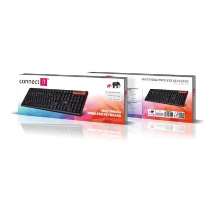 CONNECT IT CKB-3000-CS - Draadloos multimediatoetsenbord met CZ/SK-lokalisatie 2xAAA zwart