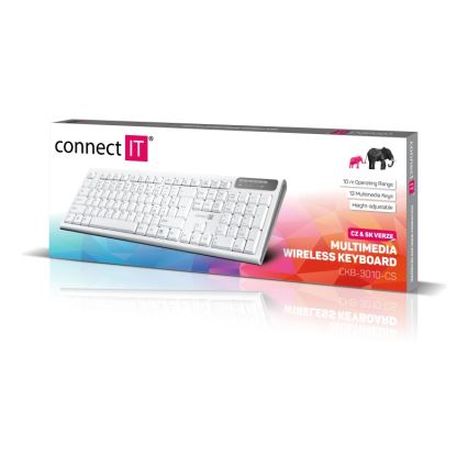 CONNECT IT CKB-3010-CS - Draadloos multimediatoetsenbord met CZ/SK-lokalisatie 2xAAA wit