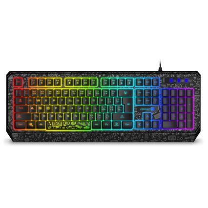 CONNECT IT CKB-3530-DD - LED RGB Bedraad gamingtoetsenbord met CZ/SK-lokalisatie zwart