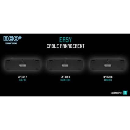 CONNECT IT CKB-3591-CS - LED RGB Bedraad gamingtoetsenbord met CZ/SK-lokalisatie zwart + rood Frame