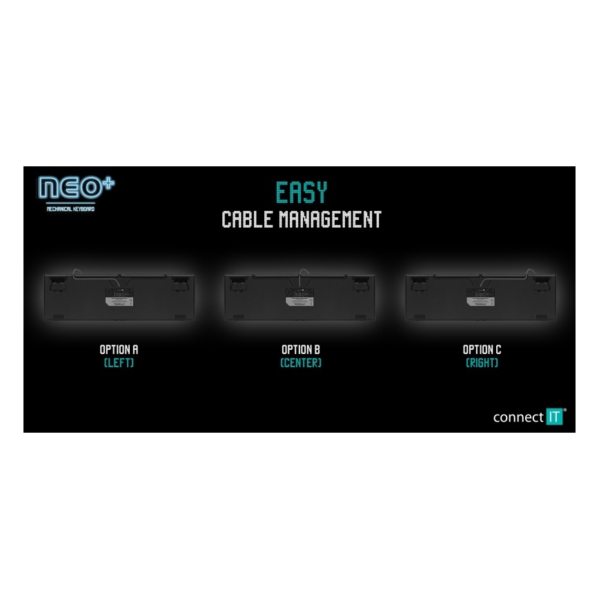 CONNECT IT CKB-3591-CS - LED RGB Bedraad gamingtoetsenbord met CZ/SK-lokalisatie zwart + rood Frame