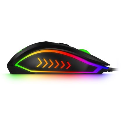 CONNECT IT CKM-3200-CS - LED RGB Bedraad gamingtoetsenbord en gamen muis 1200/1800/2400/3600 DPI met CZ/SK-lokalisatie zwart
