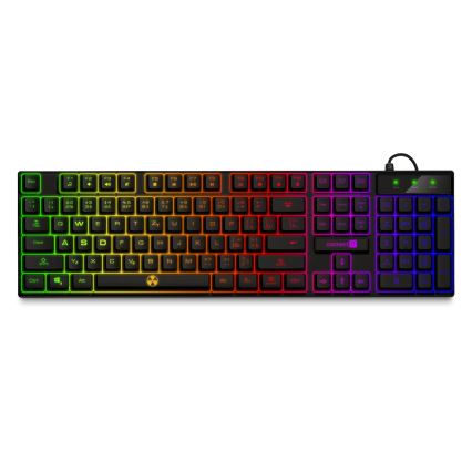 CONNECT IT CKM-3200-CS - LED RGB Bedraad gamingtoetsenbord en gamen muis 1200/1800/2400/3600 DPI met CZ/SK-lokalisatie zwart