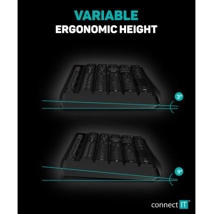 CONNECT IT CKM-4500-CS - Draadloos toetsenbord en muis 1000 DPI met CZ/SK-lokalisatie 1xAAA + 1xAA zwart