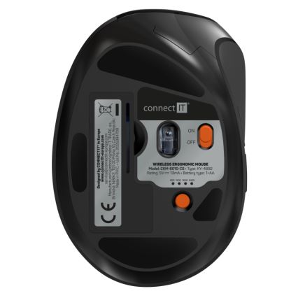 CONNECT IT CKM-6010-CS - Ergonomisch draadloos toetsenbord en muis 800/1200/1600/2400 DPI met CZ/SK-lokalisatie 1xAA + 2xAAA zwart