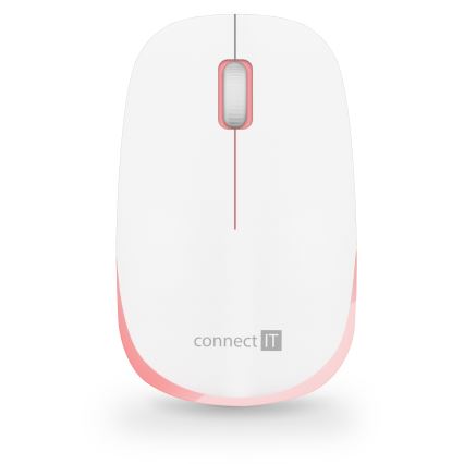 CONNECT IT CKM-7801-CS - Draadloos toetsenbord en muis 1200 DPI met CZ/SK-lokalisatie 1xAAA + 1xAA wit/roze