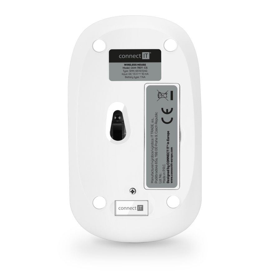 CONNECT IT CKM-7801-CS - Draadloos toetsenbord en muis 1200 DPI met CZ/SK-lokalisatie 1xAAA + 1xAA wit/roze