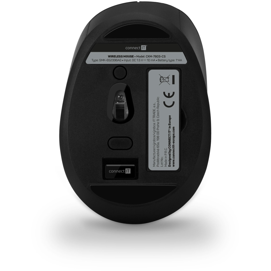 CONNECT IT CKM-7803-CS - Draadloos toetsenbord en muis 1200 DPI met CZ/SK-lokalisatie 1xAAA + 1xAA zwart