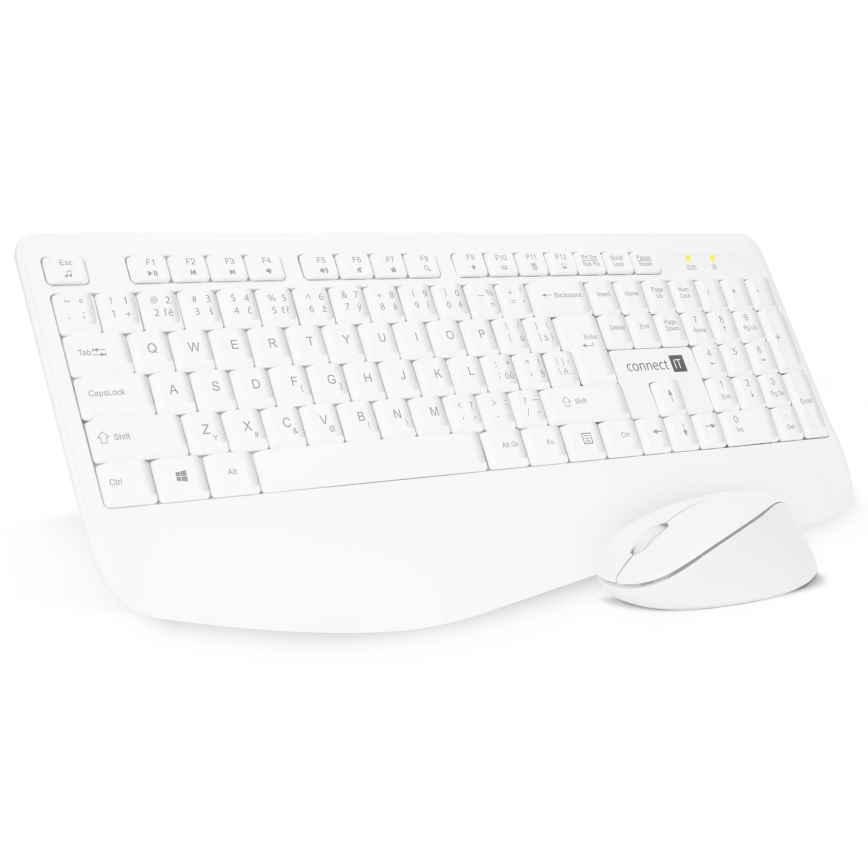 CONNECT IT CKM-7804-CS - Draadloos toetsenbord en muis 1200 DPI met CZ/SK-lokalisatie 1xAAA + 1xAA wit