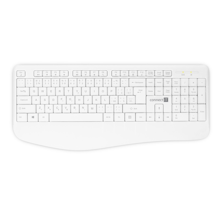 CONNECT IT CKM-7804-CS - Draadloos toetsenbord en muis 1200 DPI met CZ/SK-lokalisatie 1xAAA + 1xAA wit