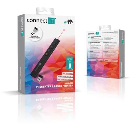 CONNECT IT CLP-2050-BK - Draadloze presentator met laserpointer 1xAAA