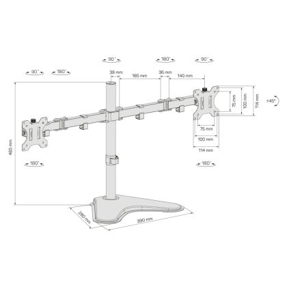 CONNECT IT CMF-3204-BK - Universele houder voor 2 monitoren 13-32” zwart