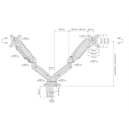 CONNECT IT CMF-3207-BK - Universele houder voor 2 monitoren 13-27” zwart