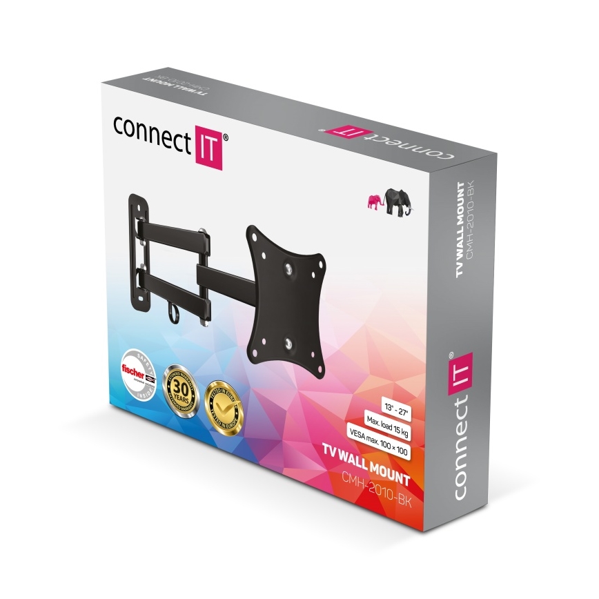 CONNECT IT CMH-2010-BK - Wandhouder voor TV 13-27” zwart