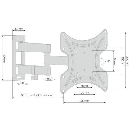 CONNECT IT CMH-2012-BK - Wandhouder voor TV 13-37” zwart
