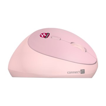 CONNECT IT CMO-2600-PK - Ergonomische draadloze muis 800/1200/1600 DPI 1xAA roze